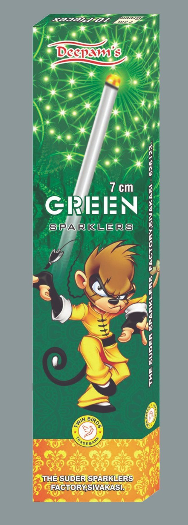 7 cm Green Sparklers