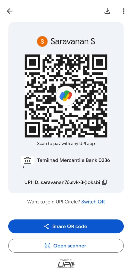 UPI QR Code for Sree Mariammai Crackers